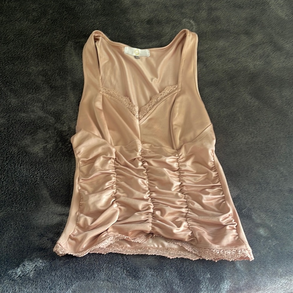 Satin rubbed lace top